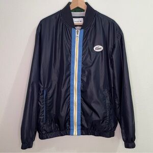 Lacoste Heritage Canvas Bomber Jacket - Navy Blue/Blue/Yellow/White/Dark Green